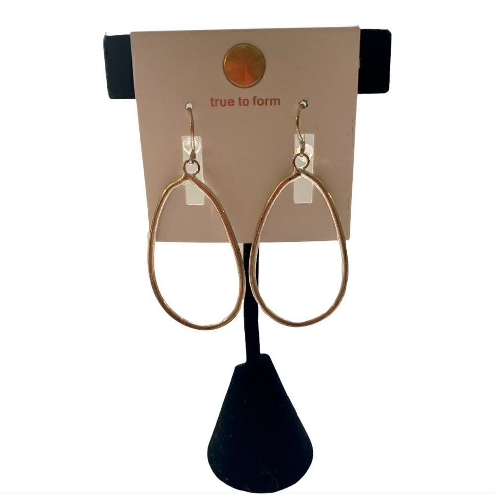 true to form Thin Silver Toned Oval Shaped Earrings.